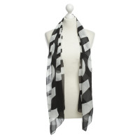 Moschino Silk scarf with logo print