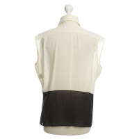 Hermès Sleeveless blouse in cream and black