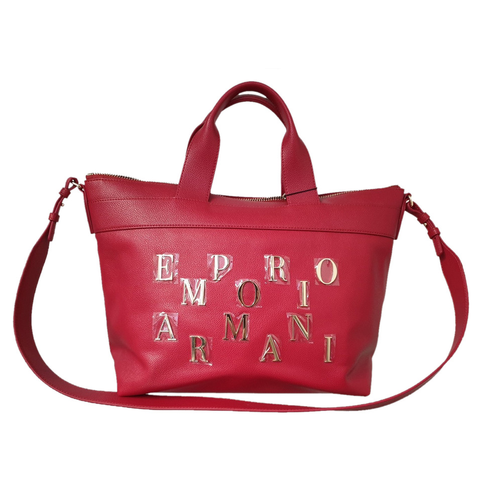 Armani Shoulder bag Leather in Red