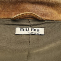 Miu Miu Blazer Leather in Ochre