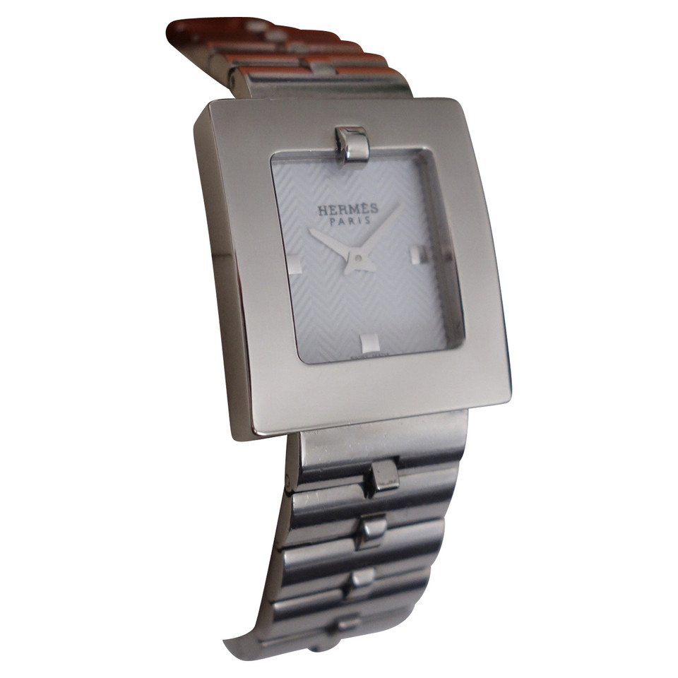 Hermès Armbanduhr aus Stahl in Grau