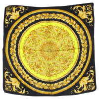 Versace panno di seta in nero / giallo