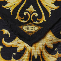 Versace panno di seta in nero / giallo