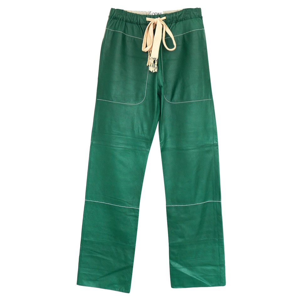 Loewe Paio di Pantaloni in Pelle in Verde