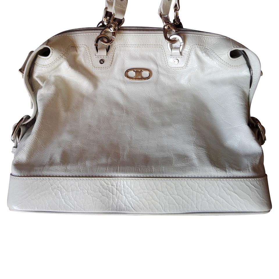 Céline Shopper Patent leather in White