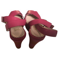 Missoni Chaussures compensées en Cuir en Rose/pink