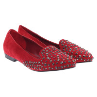 Lola Cruz Slippers/Ballerina's Suède in Rood