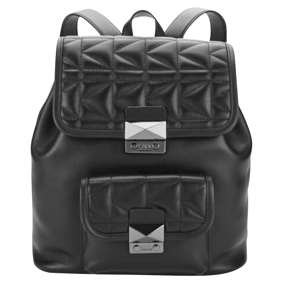 Karl Lagerfeld Karl Lagerfeld black leather backpack - Buy Second hand ...
