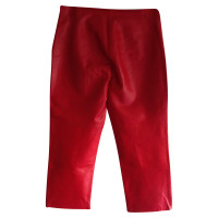 Blumarine Paire de Pantalon en Cuir en Rouge