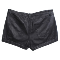 Theory Short en cuir noir