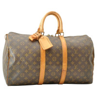 Louis Vuitton Keepall 45 in Tela in Marrone