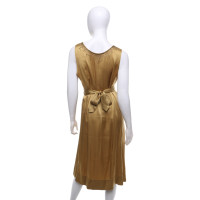 Dries Van Noten Silk dress in gold-brown