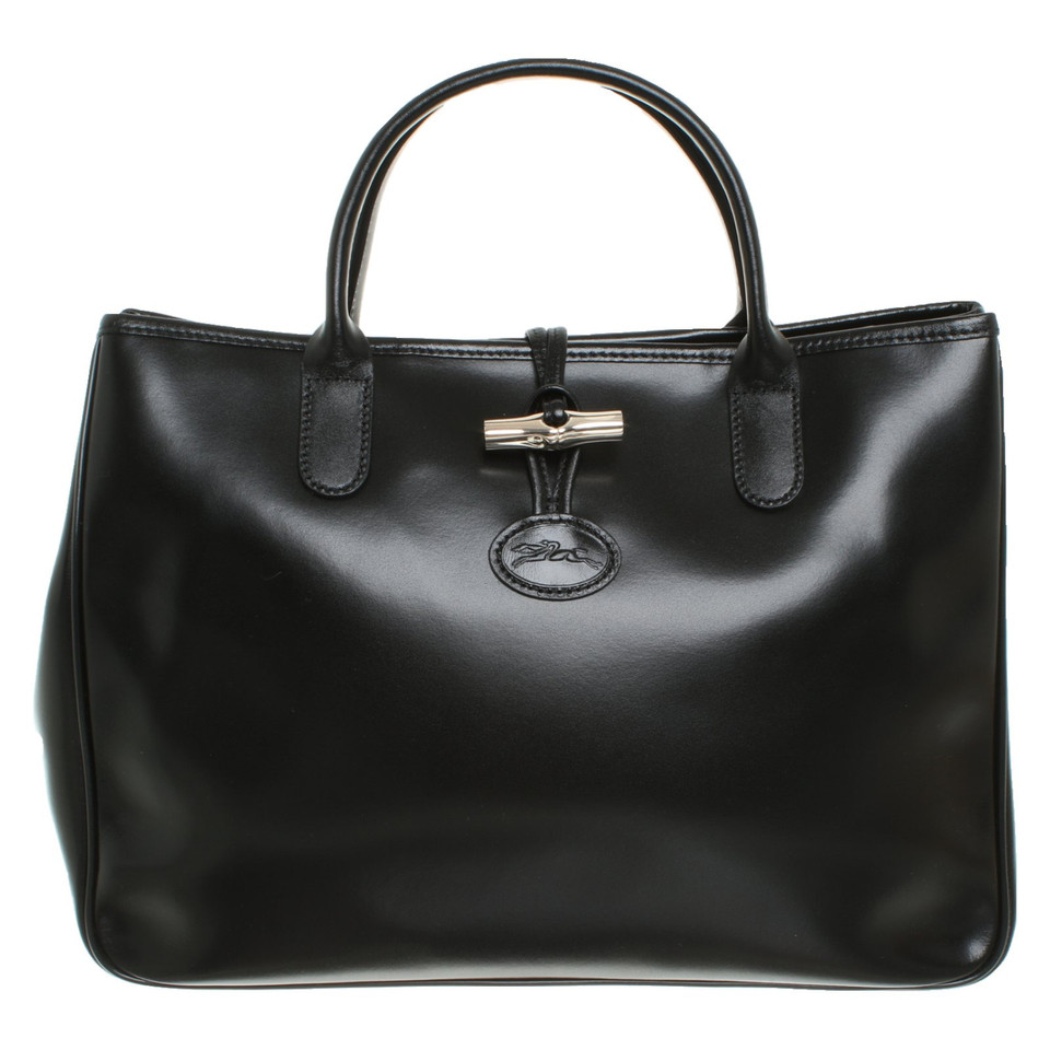 Longchamp Handtasche aus Leder in Schwarz