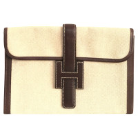 Hermès Clutch Bag Canvas in Beige