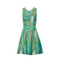 Issa Printed Green Jaquard Dress