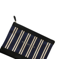 Balenciaga -Leren bijgesneden striped canvas zak