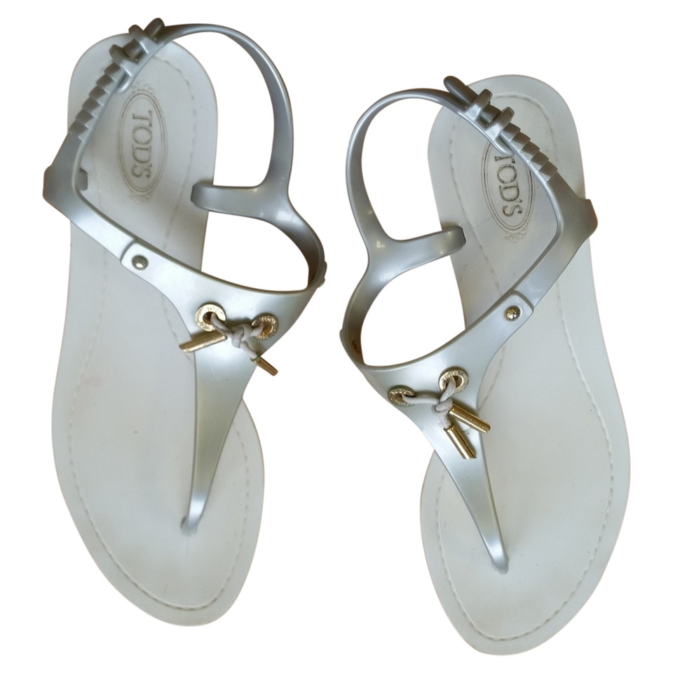 Tod's Rubber sandals in silver / white