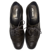 Prada Brushed leather laced derby shoe