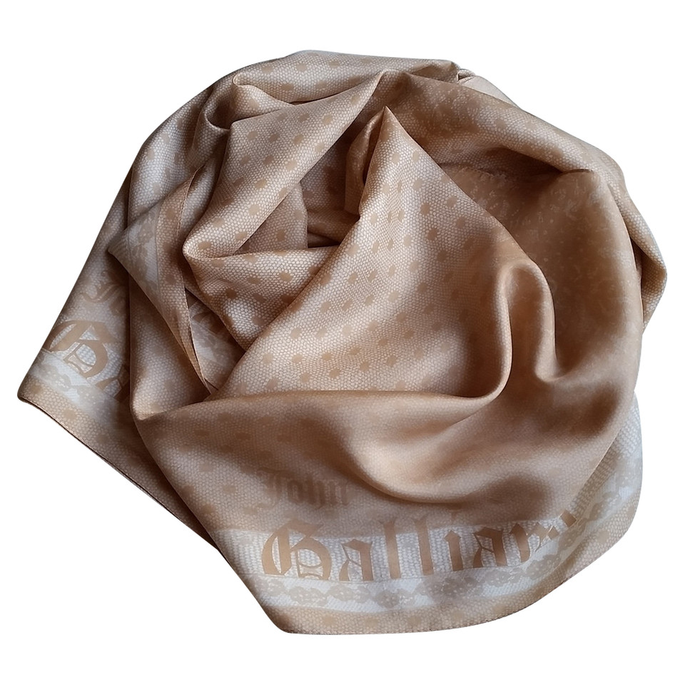 John Galliano Scarf/Shawl Silk in Beige