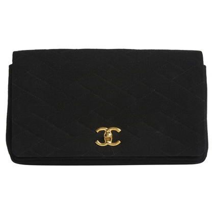 Chanel Clutch Bag Wool in Black