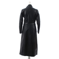 Versace Black leather coat