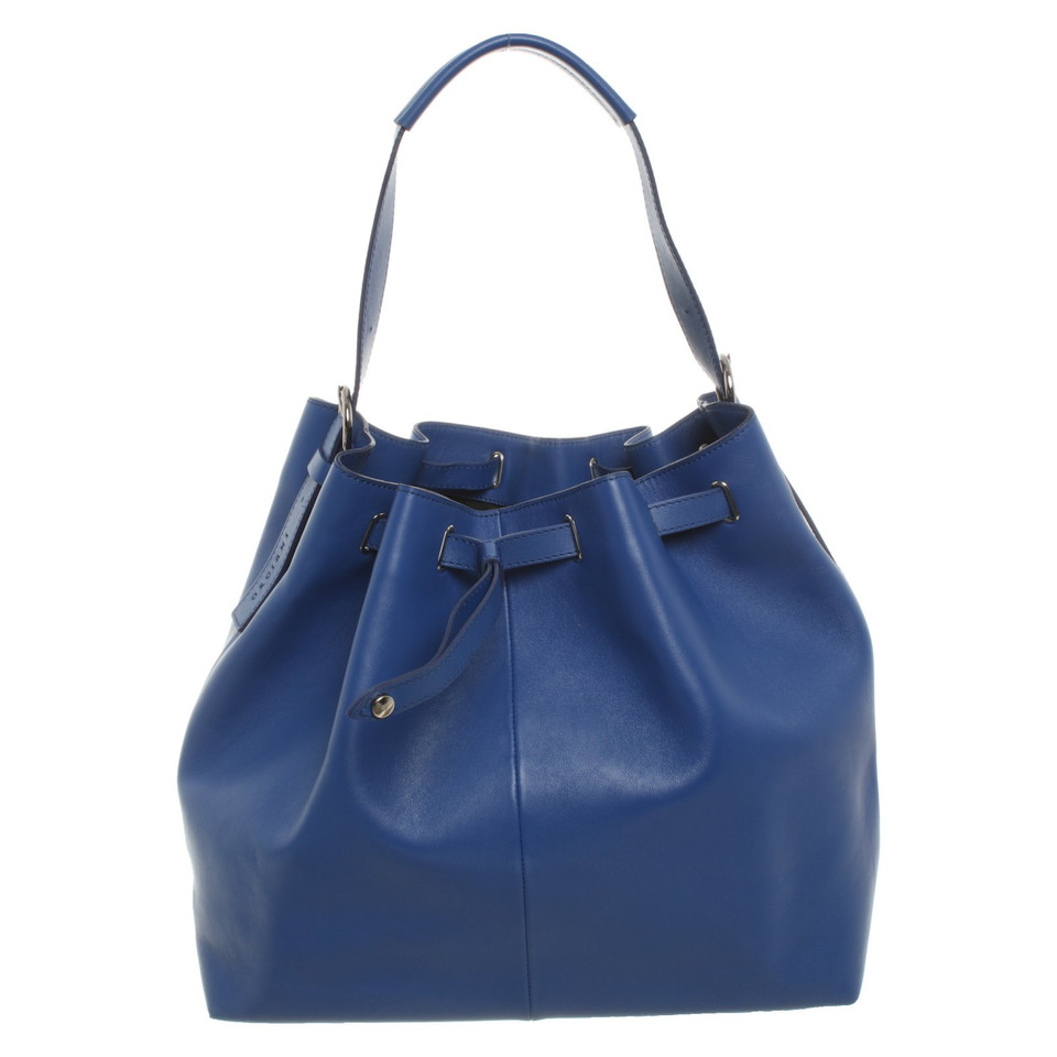 Orciani Shopper Leer in Blauw