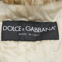 Dolce & Gabbana  Lederjacke mit Lammfellbesatz