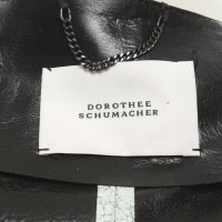 Dorothee Schumacher Jacket/Coat Leather in Blue