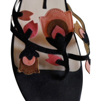 Prada Sandaletten mit Blütenapplikation