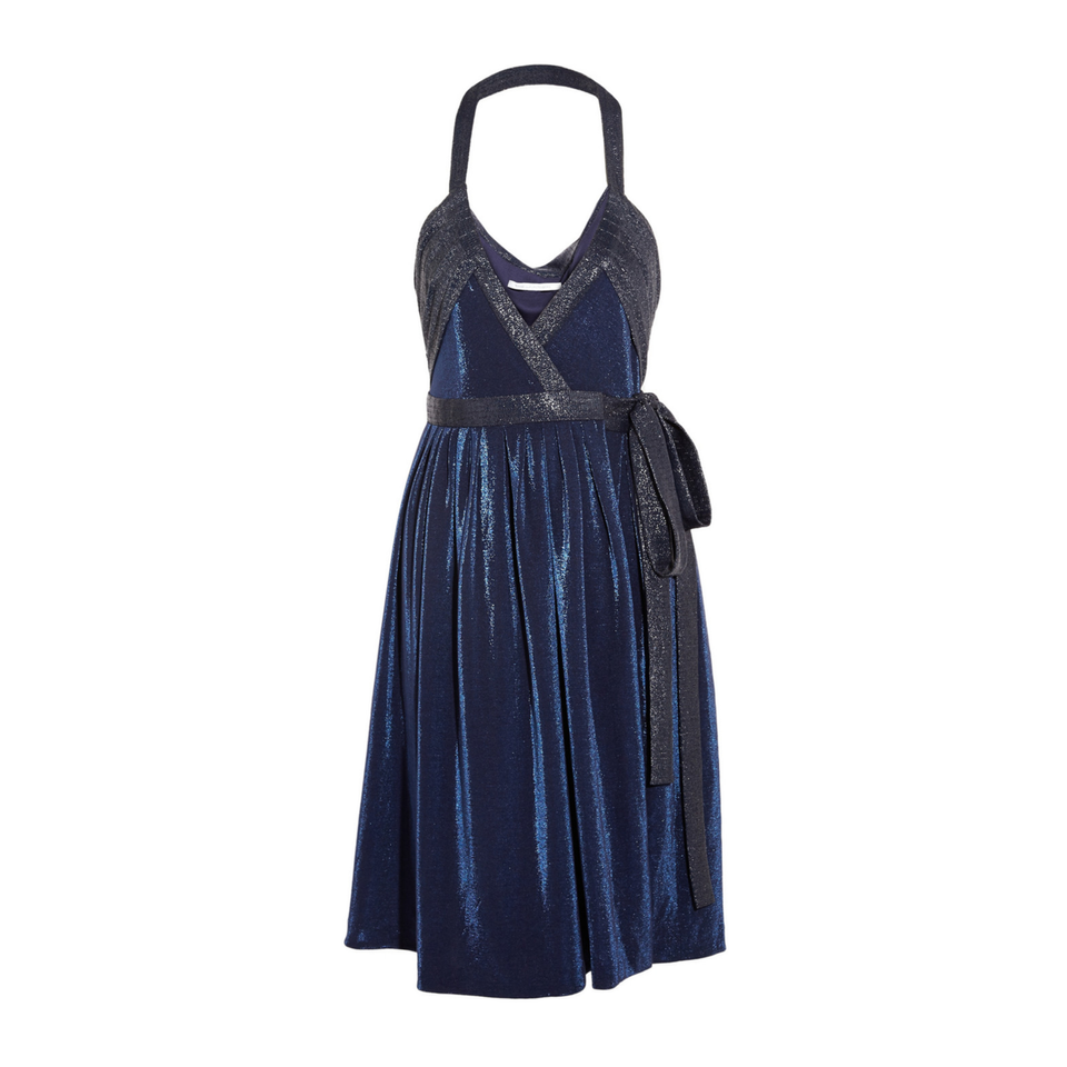 Diane Von Furstenberg Metallic Wrap Dress