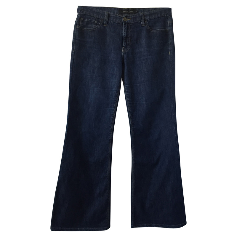 Calvin Klein Jeans bleu foncé « Wide Leg Mid Rise »