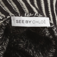 See By Chloé zwart/wit gebreide jurk
