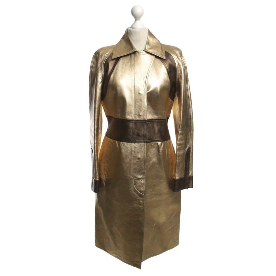 Gucci Gold-colored leather coat