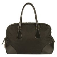 Prada Black Fabric & Leather Bowler Travel Bag