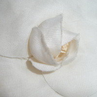 Chanel White silk brooch