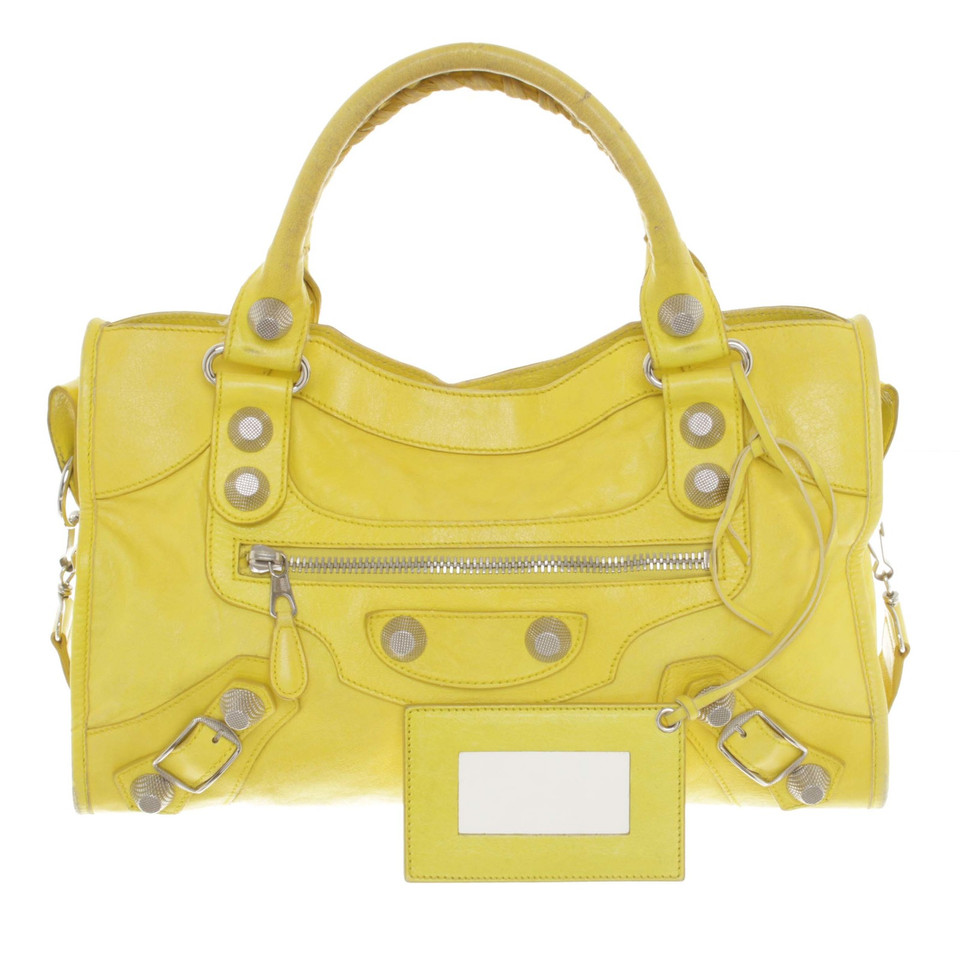 Balenciaga "City Bag" en jaune fluo