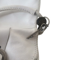 Christian Dior Gaucho Saddle Bag aus Leder in Weiß
