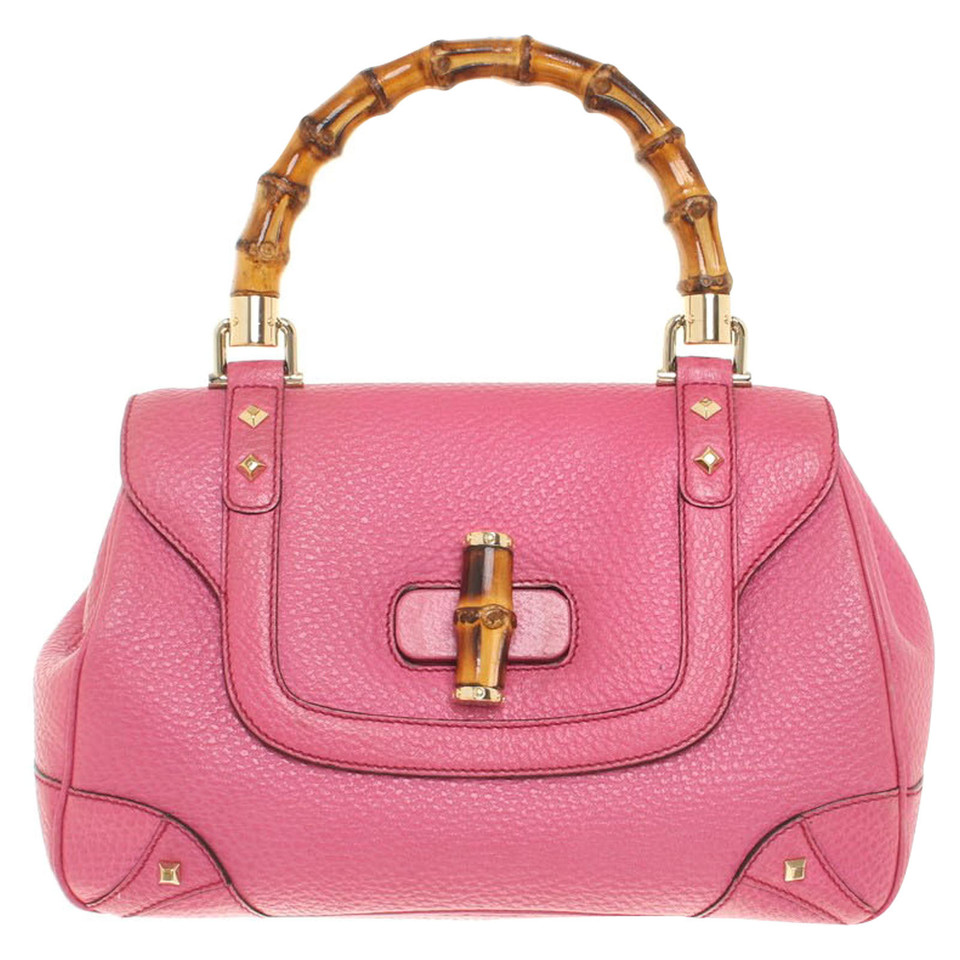 Gucci Bamboo Bag Leather in Pink