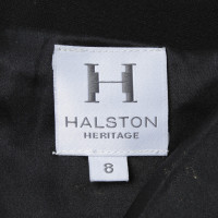 Halston Heritage Vestito nero con pelle di agnello