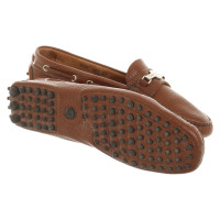 Car Shoe Slippers/Ballerinas Leather in Brown