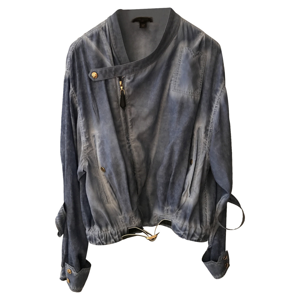 Louis Vuitton Jacke/Mantel aus Seide in Blau