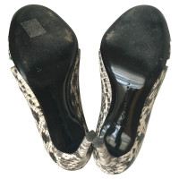 Barbara Bui Snake leather open toe booties