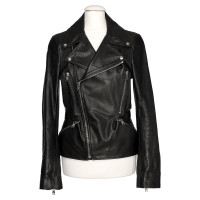 Alexander McQueen Jacket/Coat Leather in Black