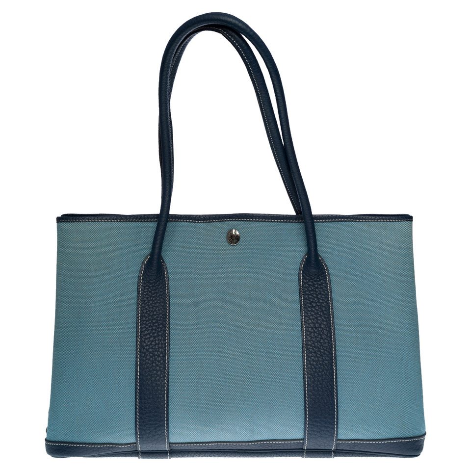 Hermès Garden Party Tote 36 Canvas Jeans fabric in Blue