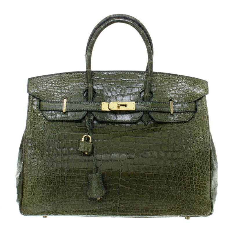 Hermès Birkin bag 35 alligator Vert Veronese - Buy Second hand Hermès Birkin bag 35 alligator ...