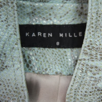 Karen Millen Jasje van het leer in turquoise