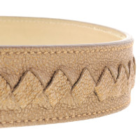 Bottega Veneta Gold belt with Wicker motif