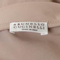 Brunello Cucinelli Zijden top in nude