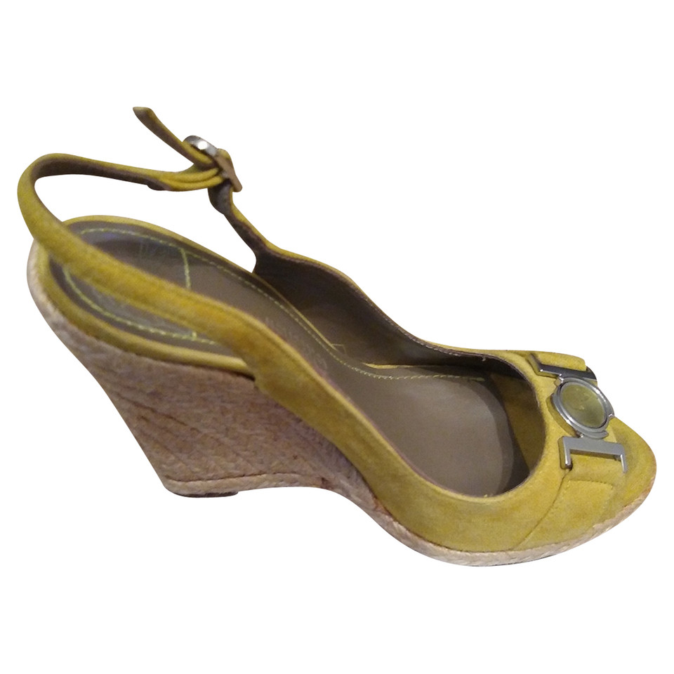 Versace Wedges Suede in Yellow