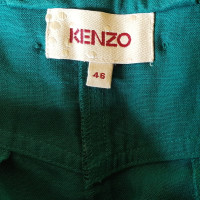 Kenzo Linnen broek in Turquoise